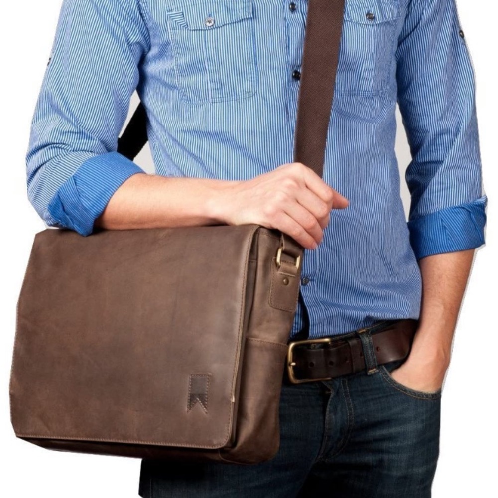 Navali Mainstay Leather Laptop Messenger Bag
